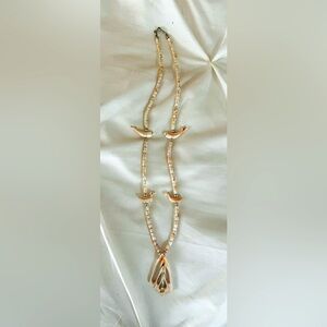 Native American fish fetish necklace made of shells - vintage